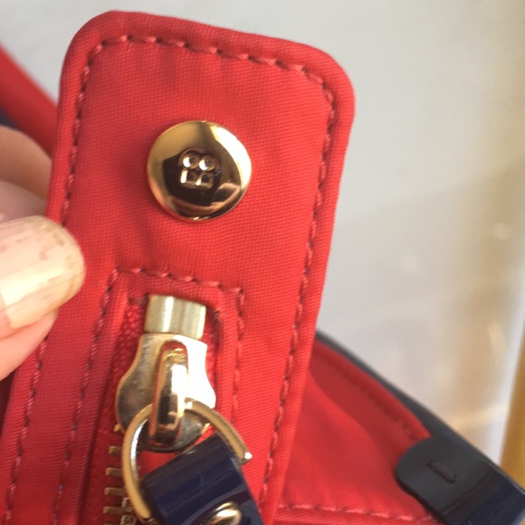 Kate Spade red with navy blue tote bag - Picture 6 of 8